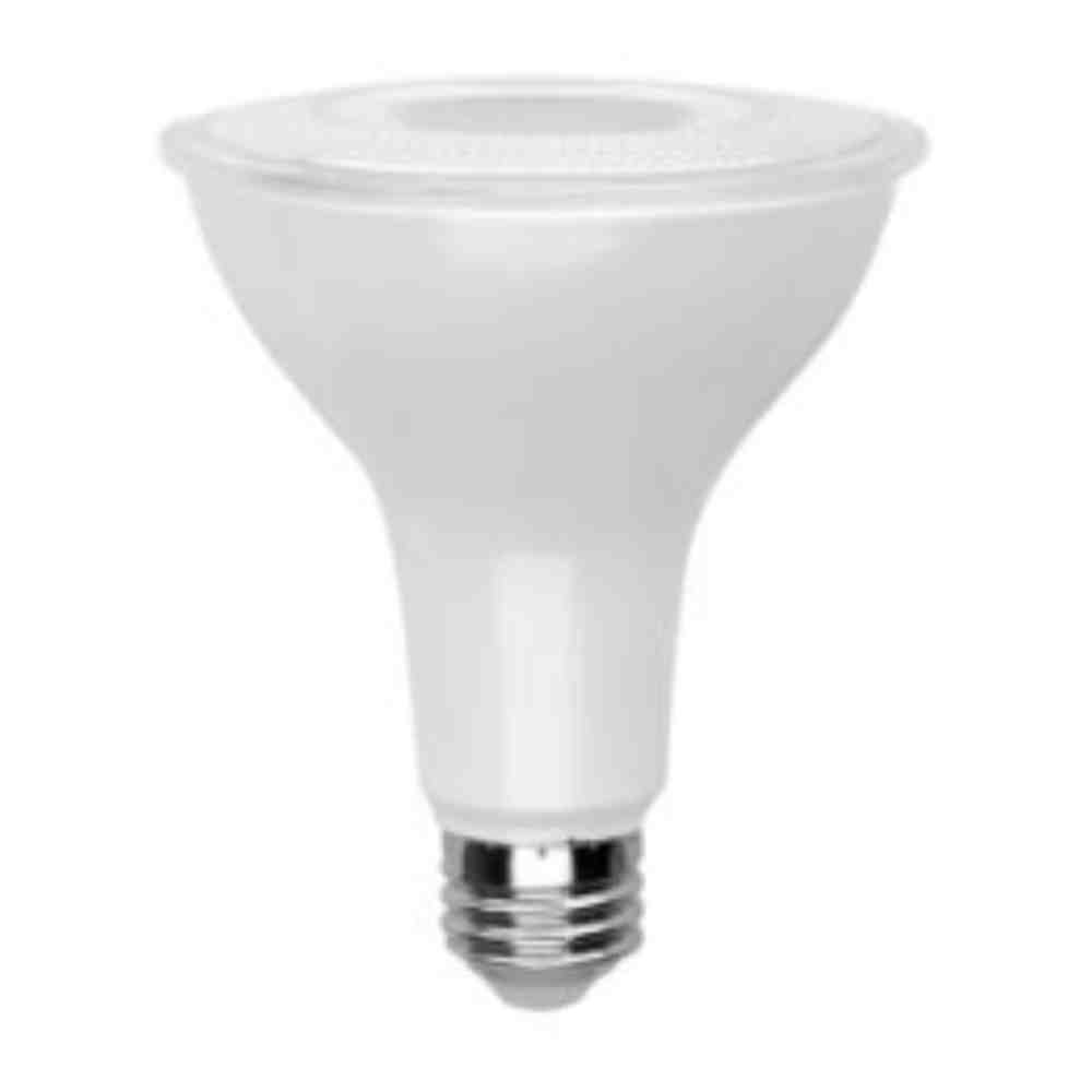 A Maxlite Wet Rated Long Neck 11P30WLND40FL floodlight bulb with a standard screw base, depicted against a white background.