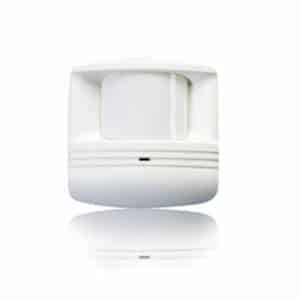 White, wall-mounted Wattstopper PIR Ceiling Occupancy Sensor CX-100 with a reflection on a glossy surface.
